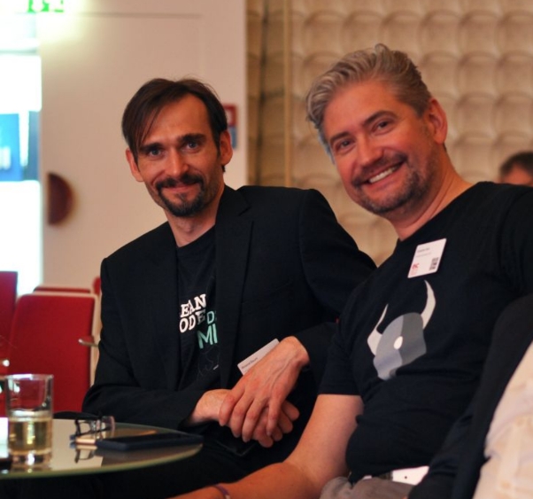 Gründer Roland Baum und Sebastian Rohr bei den EIC Awards
